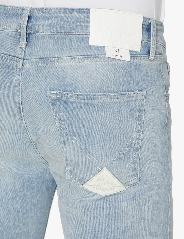 BERMUDA JEANS UOMO ROY ROGERS 529 P22RRU002D3901512 COTONE BLU ORIGINALE PE 2022