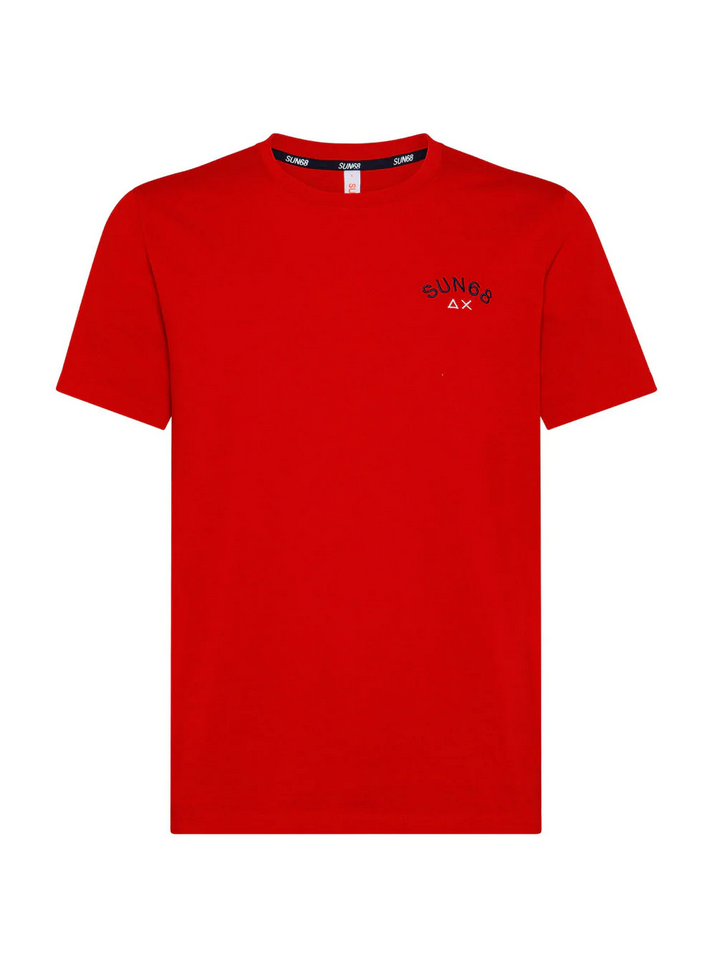 MAGLIA T SHIRT MAGLIE SUN68 SUN 68 T32104 COTONE 30 ROSSO ORIGINALE PE 2022