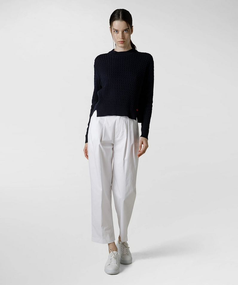 MAGLIA MAGLIONE DONNA PEUTEREY FORSIZIA PED4268 COTONE BLU ORIGINALE PE 2022