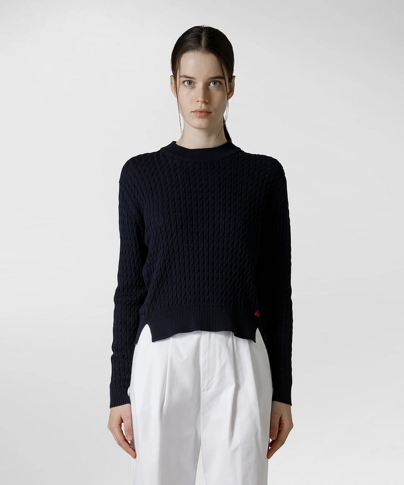 MAGLIA MAGLIONE DONNA PEUTEREY FORSIZIA PED4268 COTONE BLU ORIGINALE PE 2022