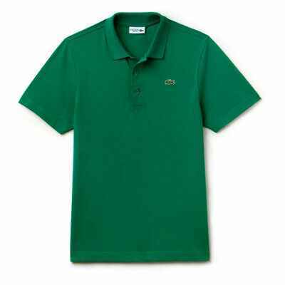 MAGLIA POLO T SHIRT UOMO LACOSTE L1230 00 YFR GG2607 COTONE VERDE ORIGINALE PE