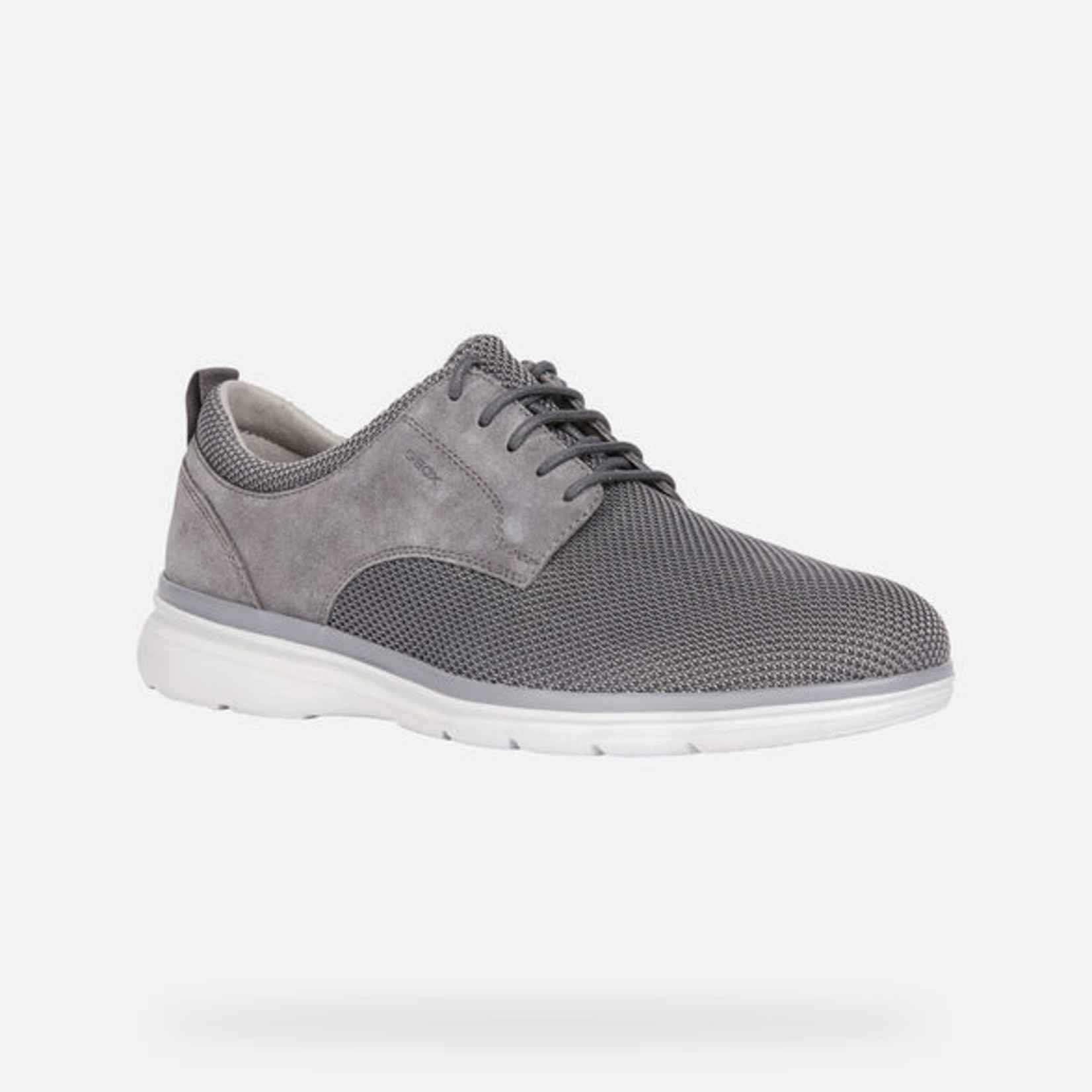 SCARPE SNEAKERS CASUAL UOMO GEOX SIRMIONE U15BTB 06K22 PELLE GRIGIO ORIGINALE PE