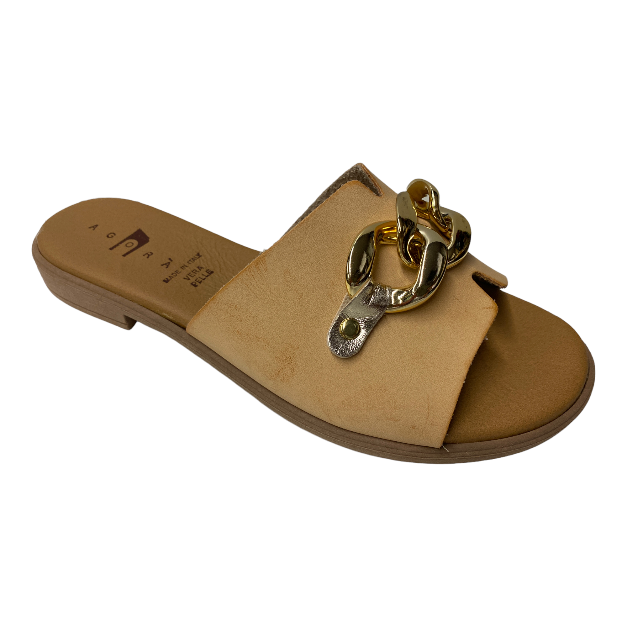 SCARPE CIABATTE SANDALO PELLE AGORA POS 41 ECO PELLE BEIGE ORIGINALE PE 2022