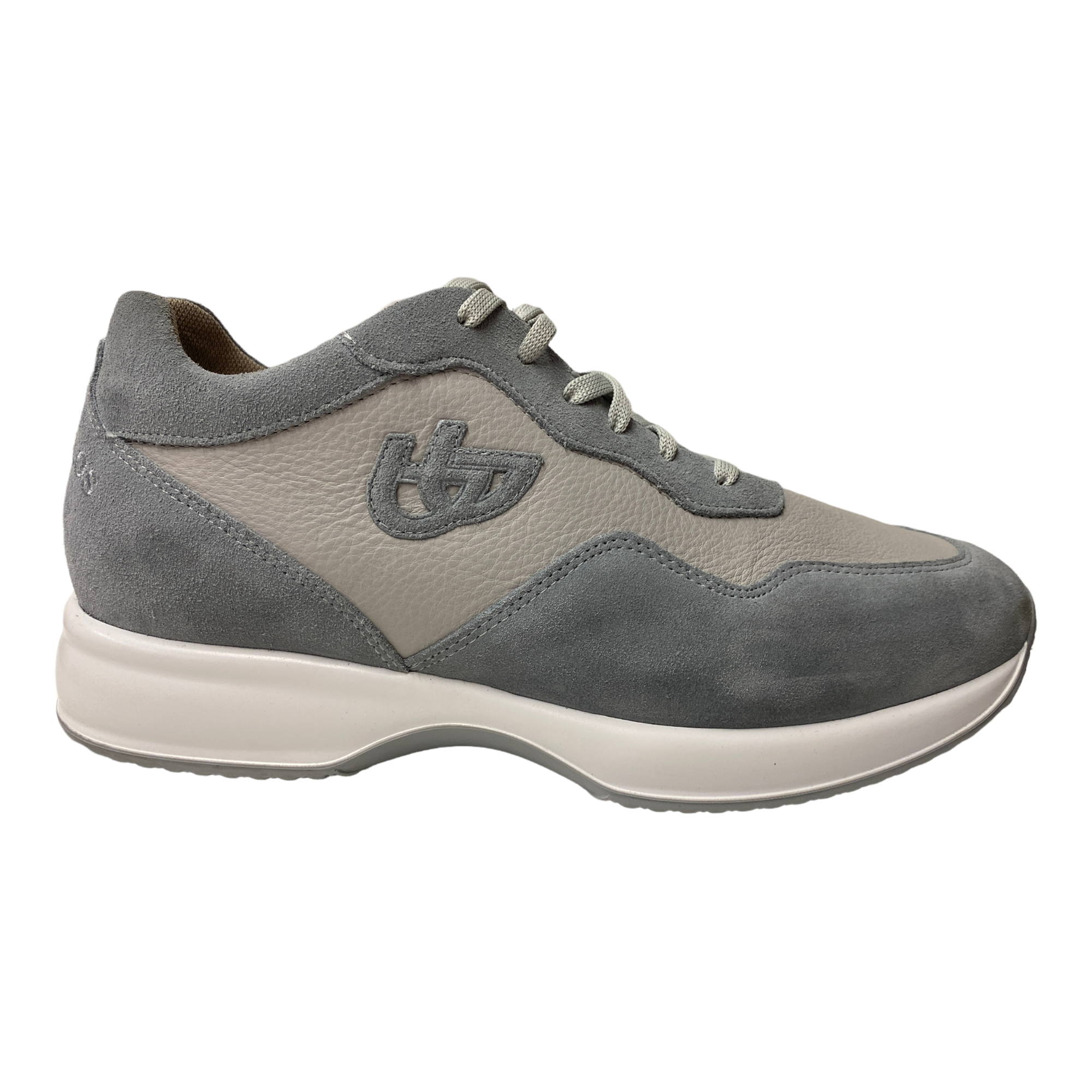 SCARPE SNEAKERS CASUAL UOMO BYBLOS 682051 PELLE GRIGIO ORIGINALE PE