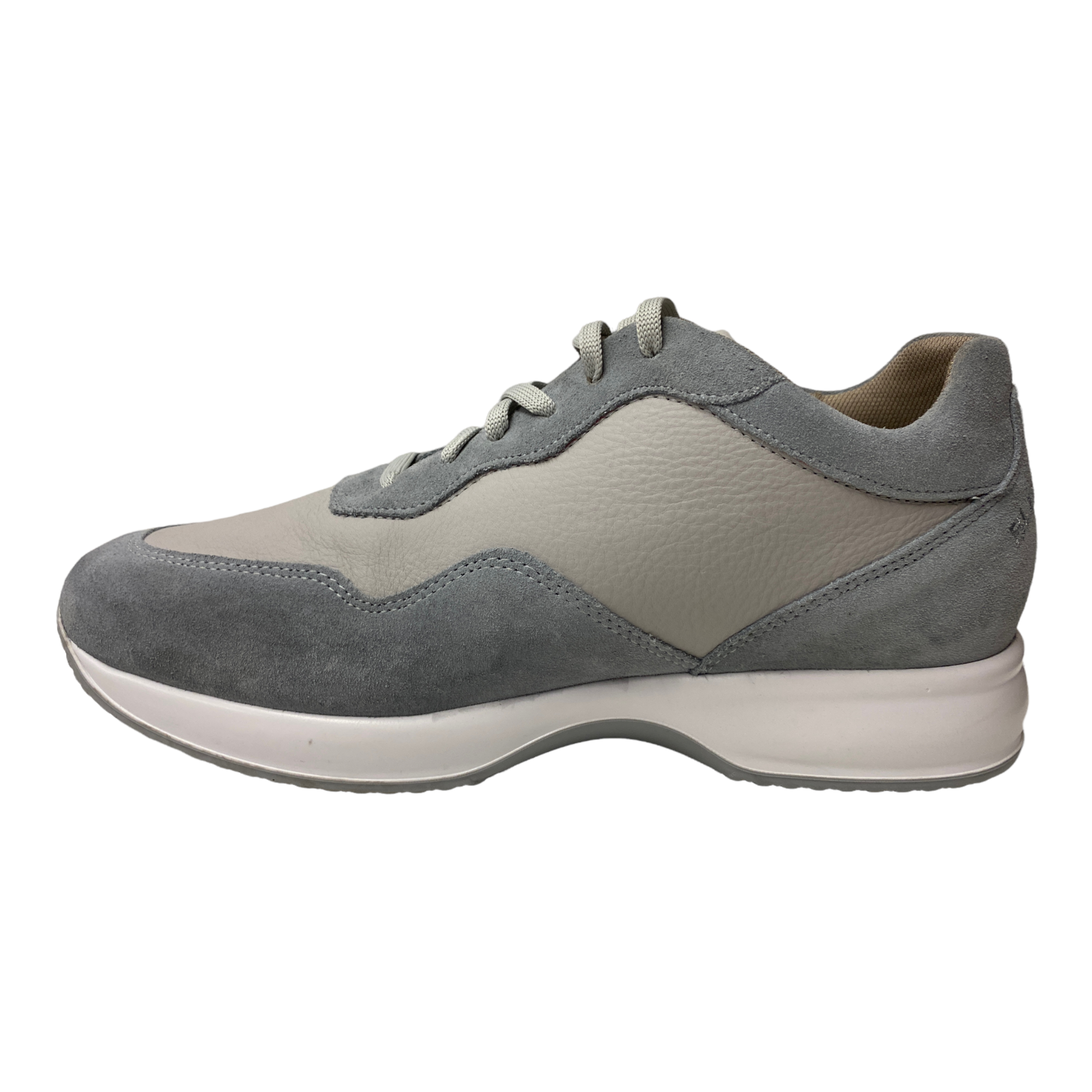 SCARPE SNEAKERS CASUAL UOMO BYBLOS 682051 PELLE GRIGIO ORIGINALE PE
