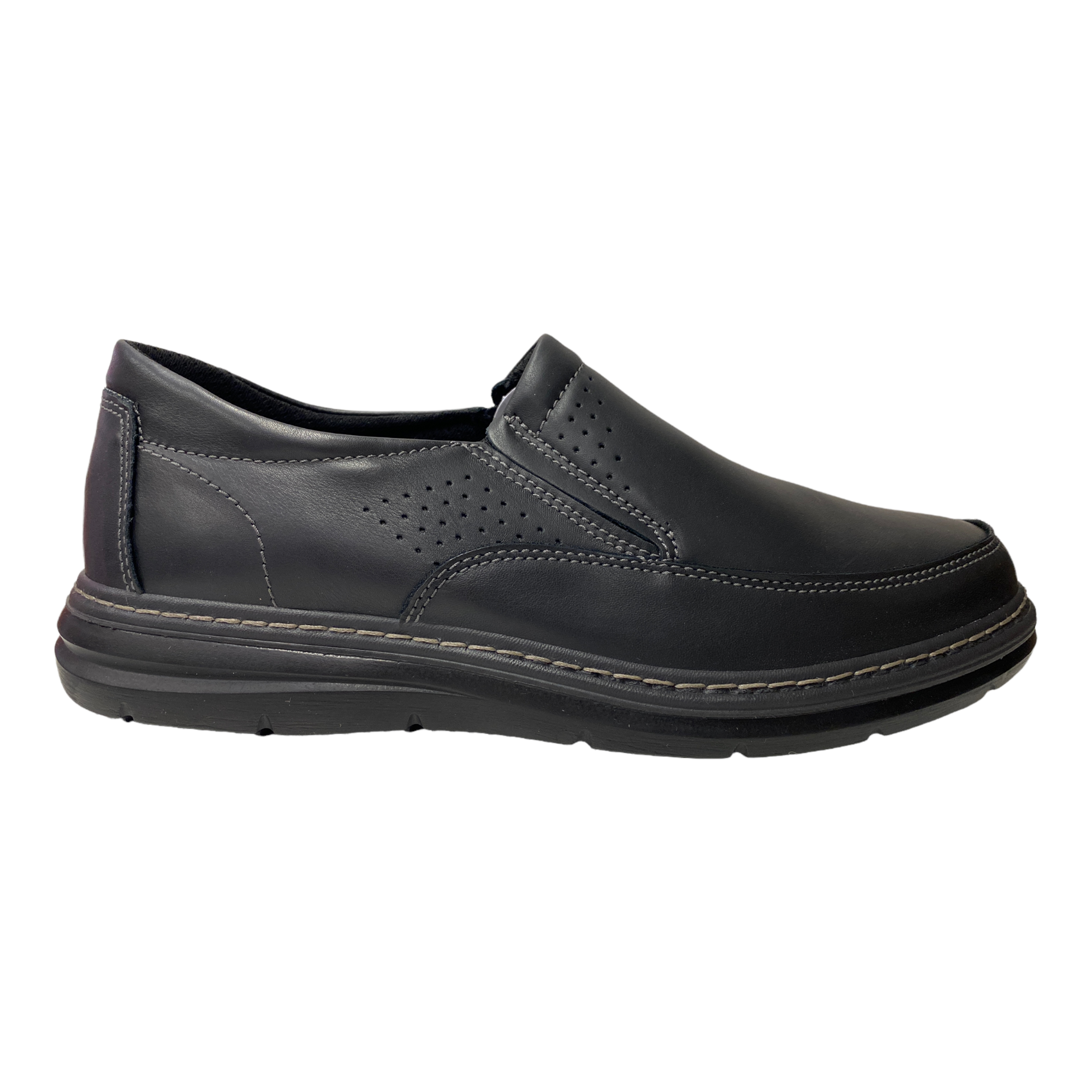 SCARPE SLIP ON CASUAL UOMO IMAC 186494 151010 2290 PELLE NERO ORIGINALE PE