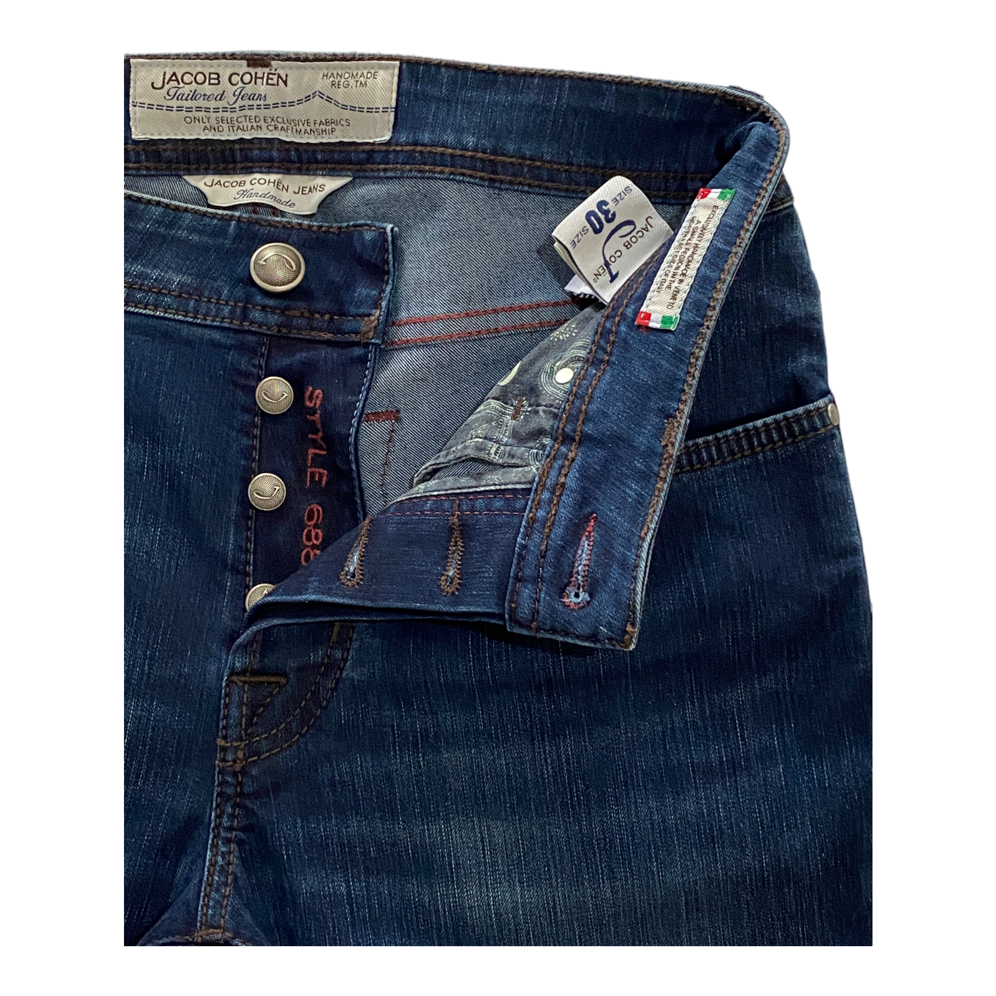 PANTALONE JEANS UOMO JACOB COHEN PW688 J0480129W 24 COTONE BLU ORIGINALE PE