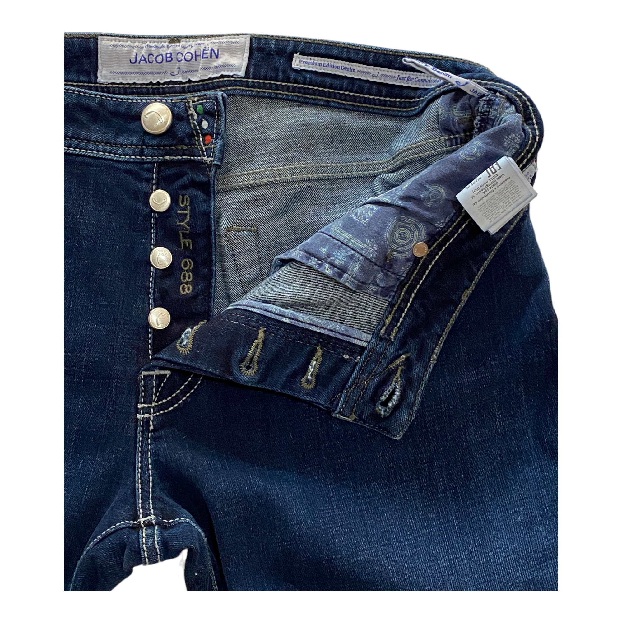 PANTALONE JEANS UOMO JACOB COHEN J688 X0520283W 228 COTONE BLU ORIGINALE PE