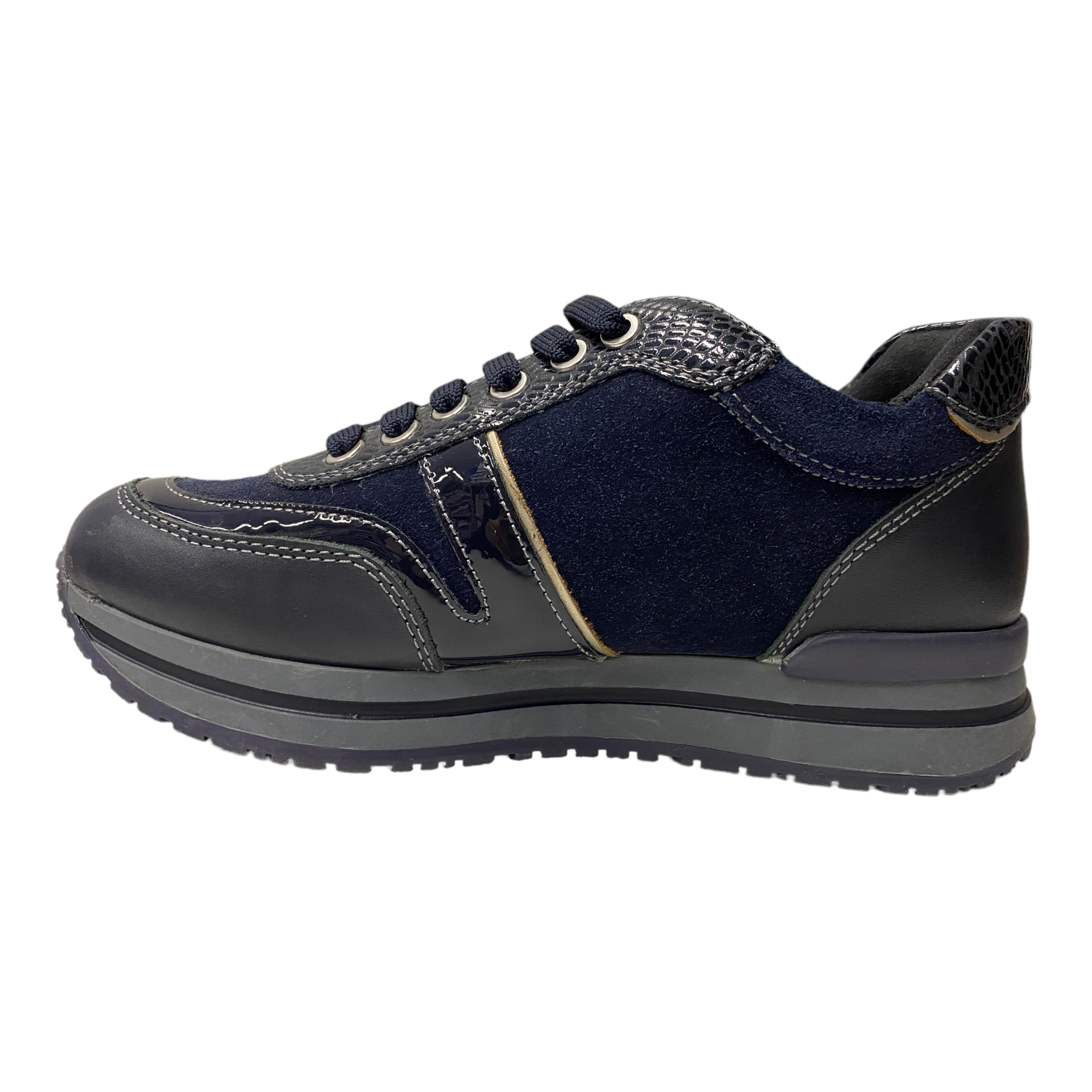 SCARPE SNEAKERS DONNA LUMBERJACK LIKE SW04805 001 PELLE BLU ORIGINALE AI