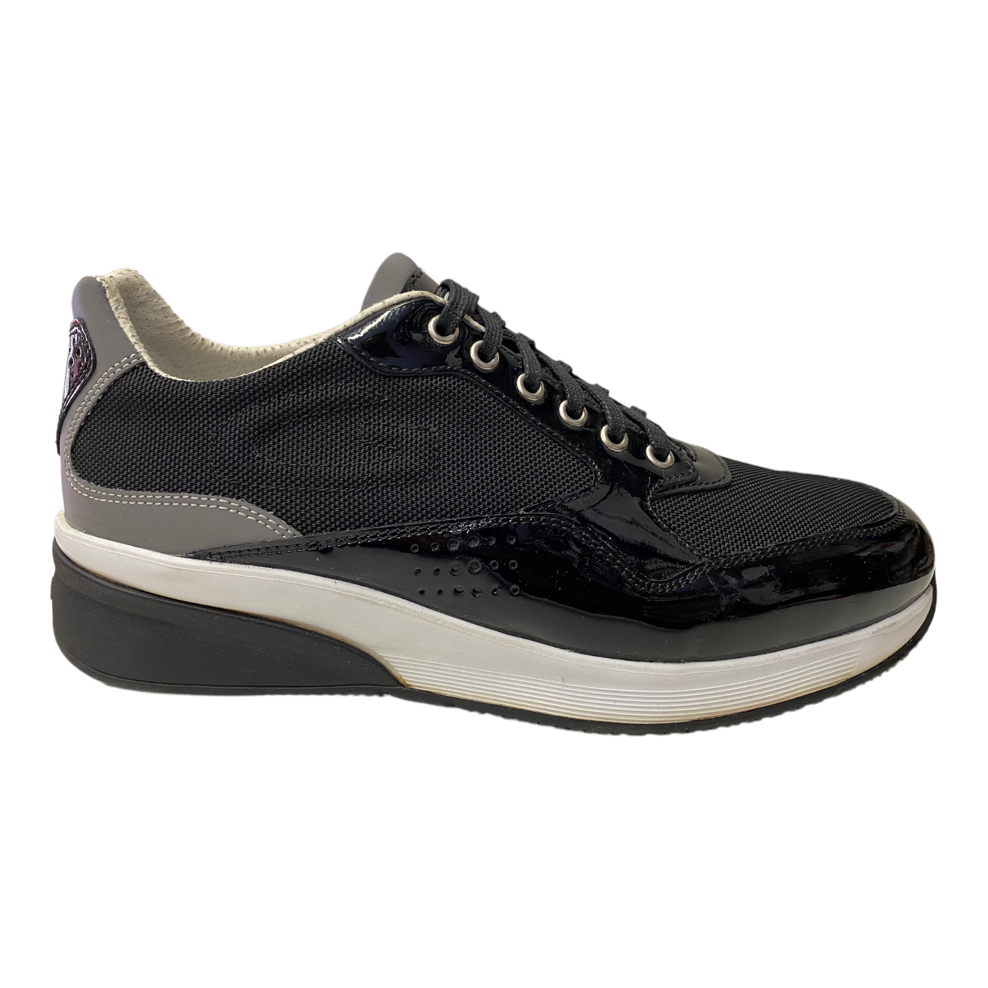 SCARPE SNEAKERS CASUAL DONNA GURDIANI SPORT SU70366C PELLE NERO ORIGINALE PE