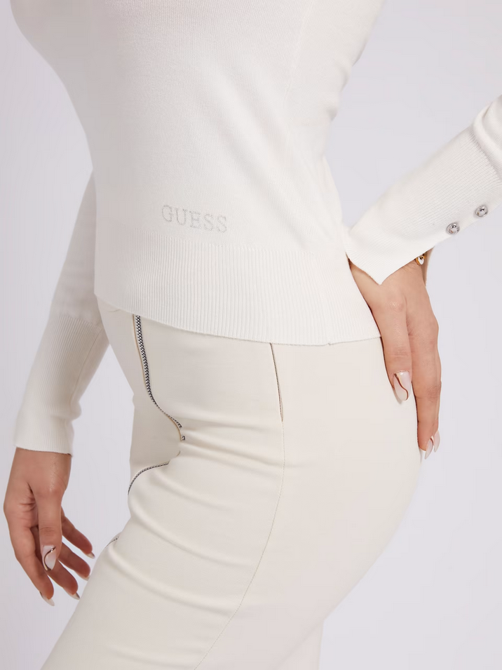 MAGLIE MAGLIA DONNA GUESS W2YR30Z2V62 BIANCO ORIGINALE AI 2023