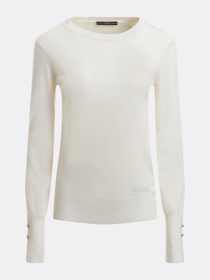 MAGLIE MAGLIA DONNA GUESS W2YR30Z2V62 BIANCO ORIGINALE AI 2023