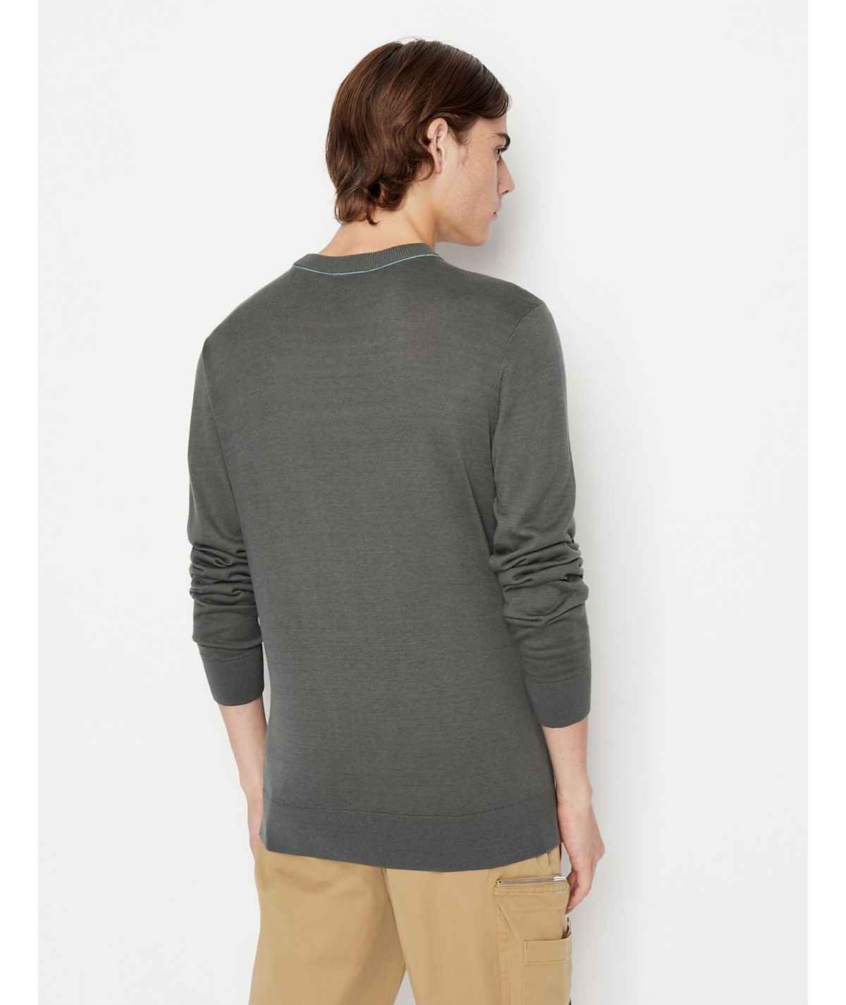 MAGLIA MAGLIONE UOMO AX ARMANI EXCHANGE 3LZM1F ZMW8Z VERDE ORIGINALE AI 2023