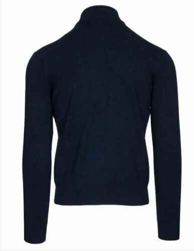 MAGLIA MAGLIONE MAGLIE ZIP UOMO HARMONT E BLAINE HRA014 COTONE BLU ORIGINALE AI