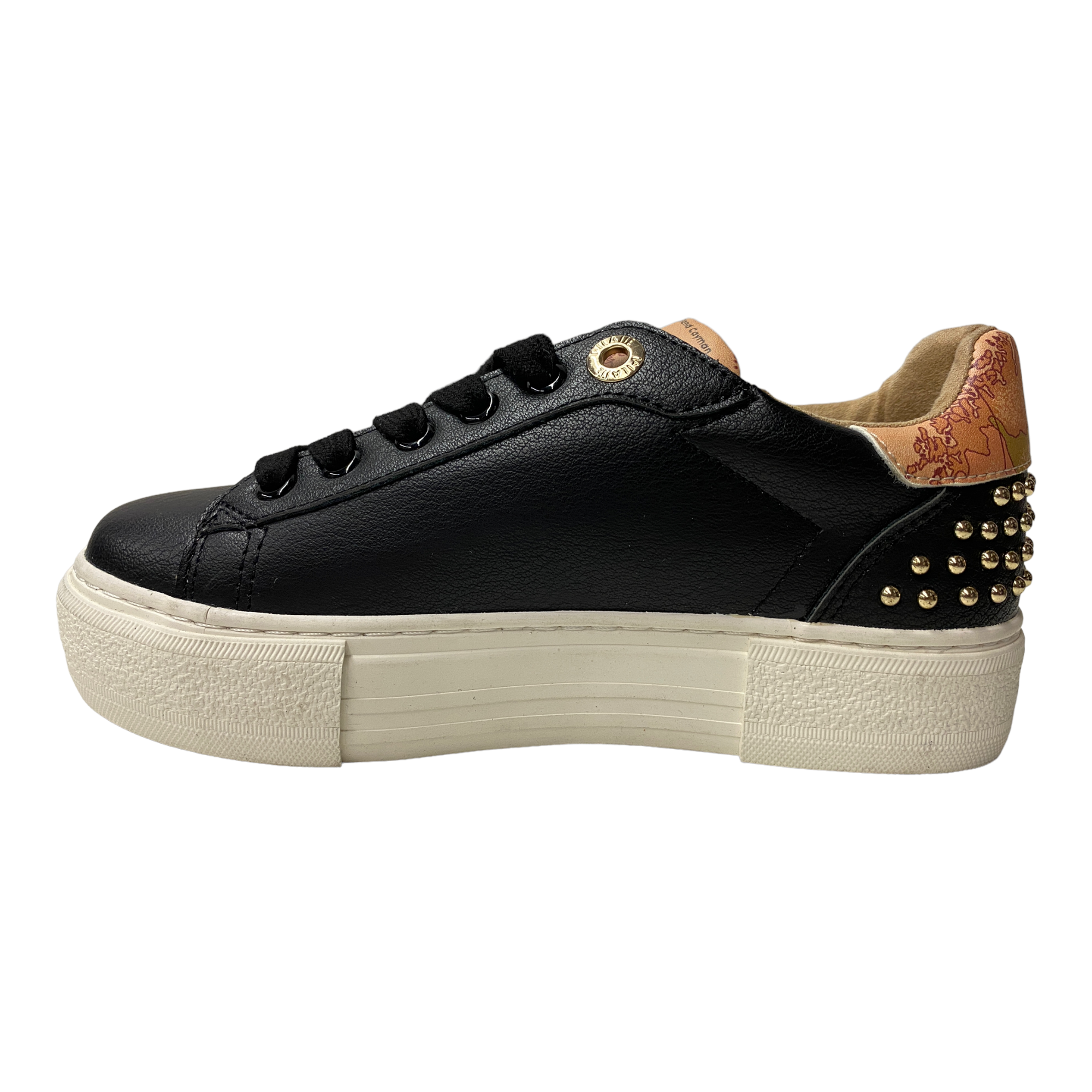 SCARPE SNEAKERS BAMBINA ALVIERO MARTINI SVSCFJ CAMA3 PELLE NERO ORIGINALE AI