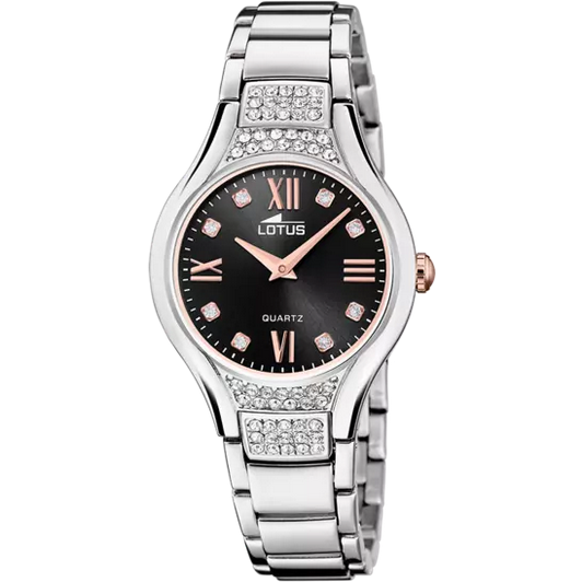 OROLOGIO ANALOGICO TEMPO DONNA LOTUS 18910 6 ACCIAIO 32.5 NERO ORIGINALE 2023