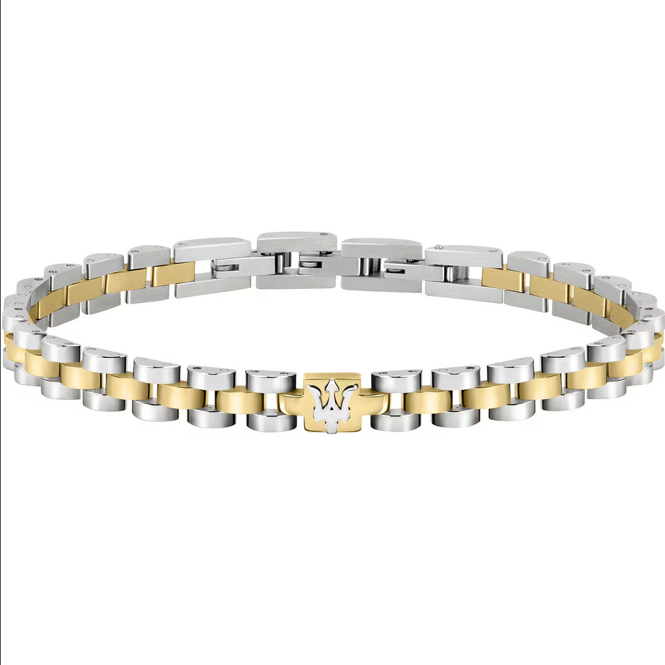 BRACCIALE UOMO MASERATI JM320AST09 ACCIAIO 21 ARGENTO ORO ORIGINALE AI 2023