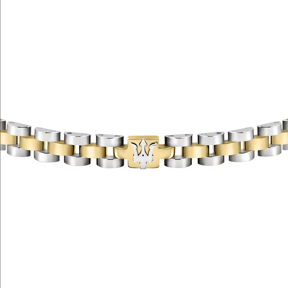 BRACCIALE UOMO MASERATI JM320AST09 ACCIAIO 21 ARGENTO ORO ORIGINALE AI 2023