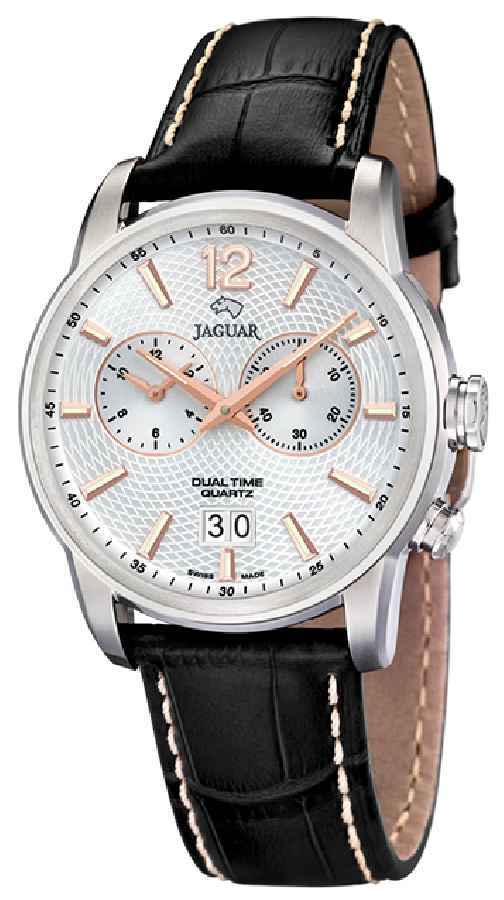 OROLOGIO UOMO JAGUAR CRONOGRAFO J619 I 42 PELLE ARGENTO ORIGINALE AI 2023