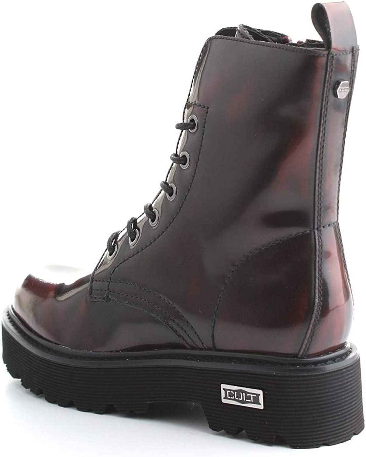 SCARPE ANFIBIO STIVALI DONNA CULT SLASH 1698 CLE104244 PELLE ROSSO ORIGINALE AI