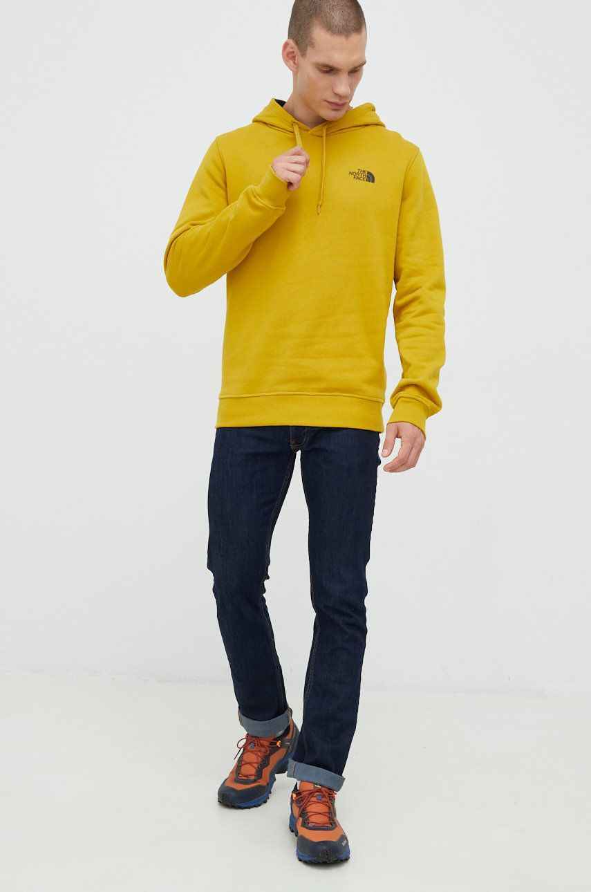 MAGLIA FELPA UOMO THE NORTH FACE SEASONAL NF0A2TUV76S1 COTONE GIALLO ORIGINAL AI