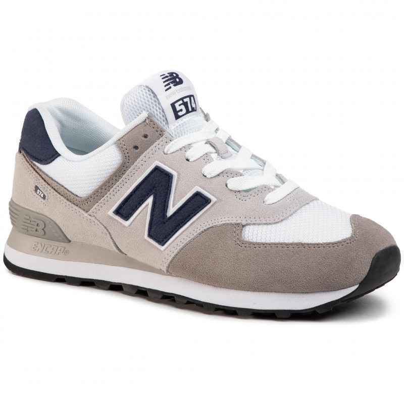 SCARPE SNEAKERS UOMO NEW BALANCE ML574EAG PELLE GRIGIO ORIGINALE AI 2023