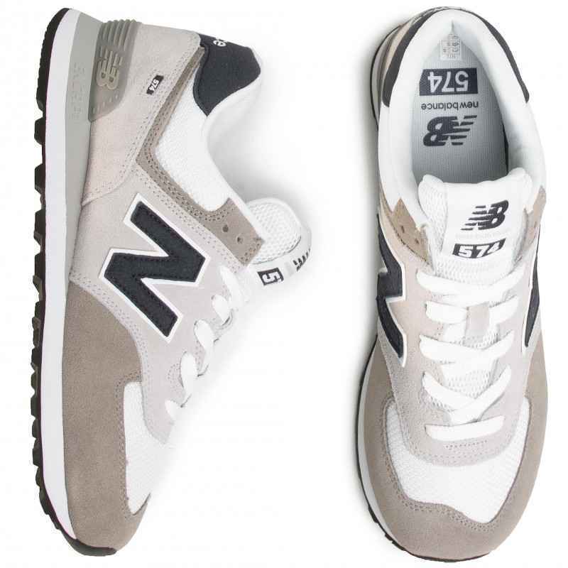 SCARPE SNEAKERS UOMO NEW BALANCE ML574EAG PELLE GRIGIO ORIGINALE AI 2023