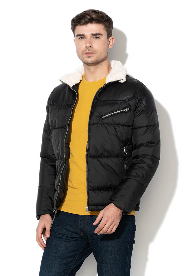 GIUBBINO GIUBBOTTO UOMO JACK E JONES JACOBA 12157378 NERO ORIGINALE AI