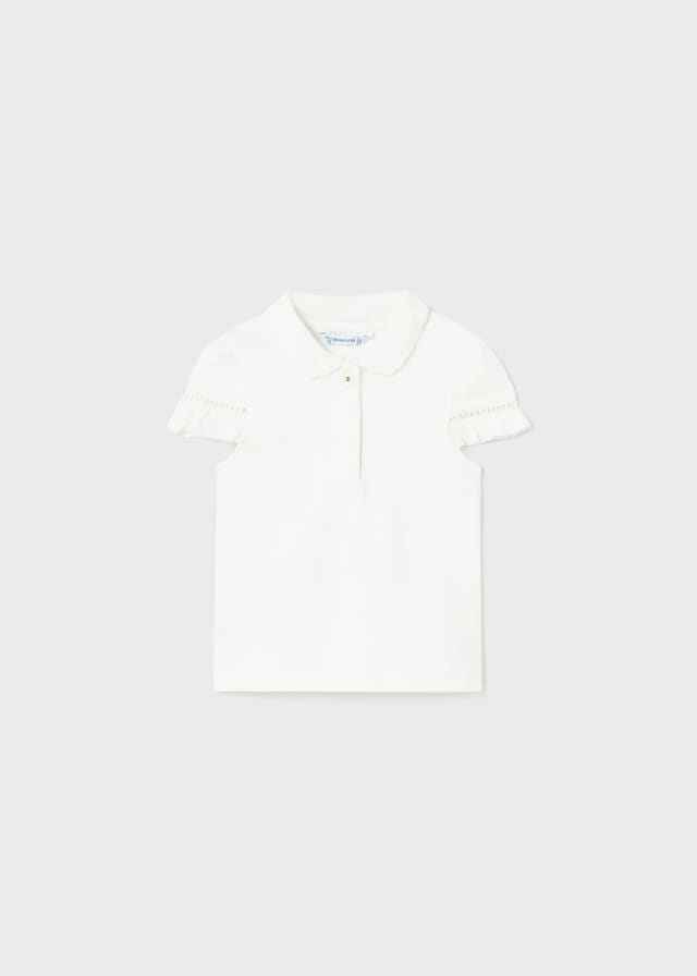 MAGLIA POLO T SHIRT NEONATA MAYORAL 1191 COTONE BIANCO ORIGINALE PE 2023