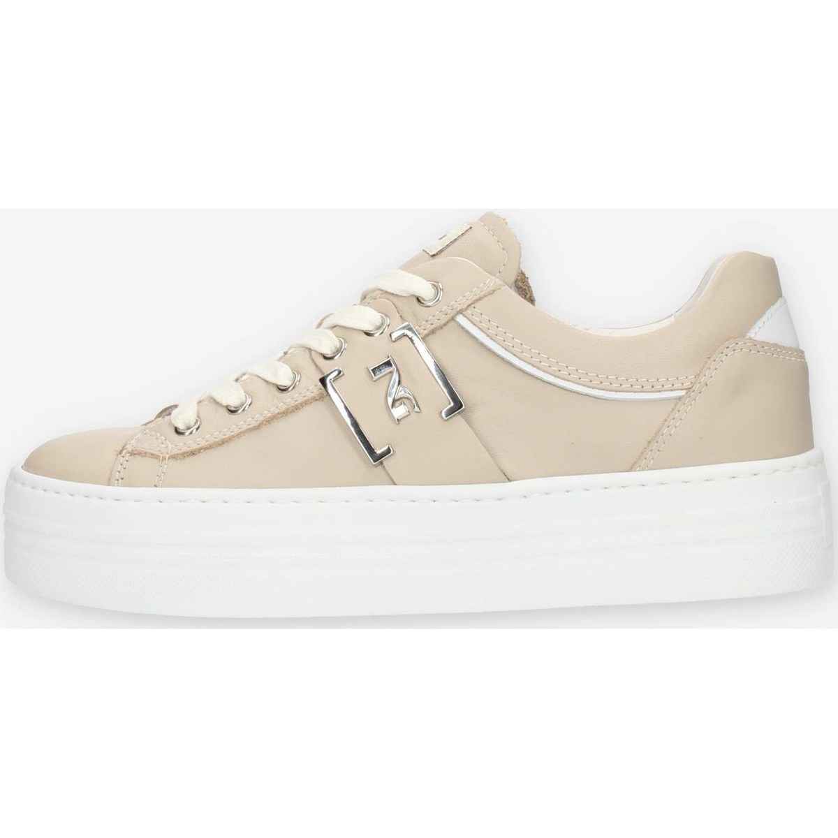 SCARPE SNEAKERS DONNA NERO GIARDINI E306522D PELLE 702 BEIGE ORIGINALE PE 2023