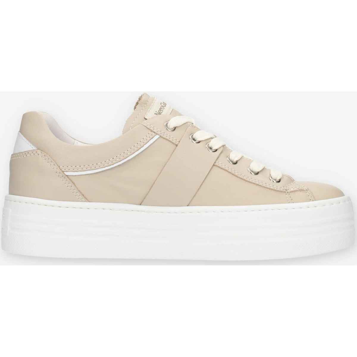 SCARPE SNEAKERS DONNA NERO GIARDINI E306522D PELLE 702 BEIGE ORIGINALE PE 2023