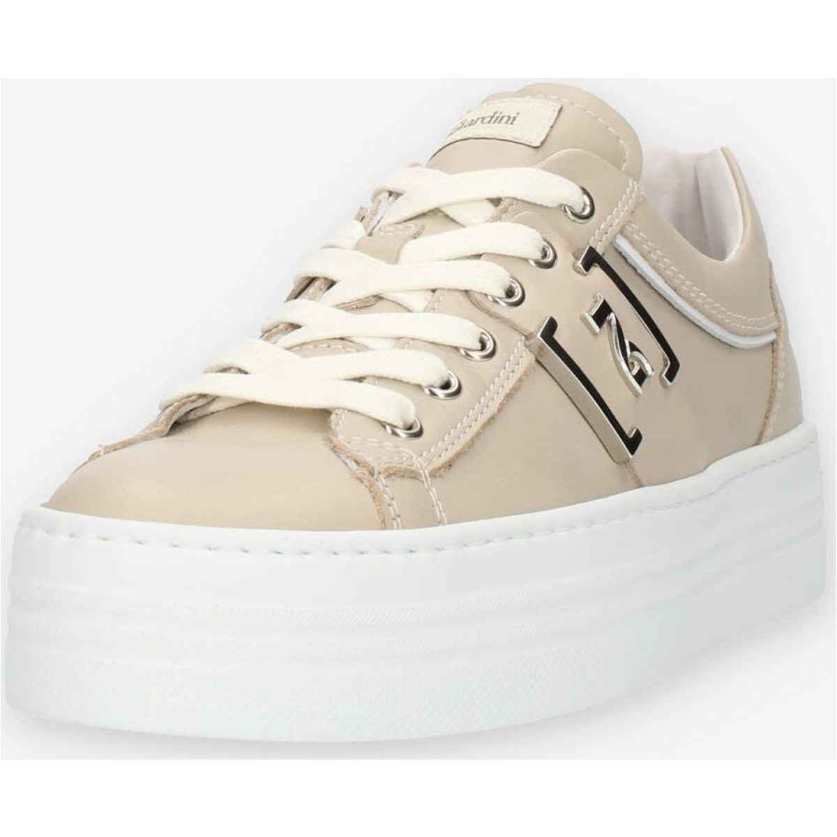 SCARPE SNEAKERS DONNA NERO GIARDINI E306522D PELLE 702 BEIGE ORIGINALE PE 2023