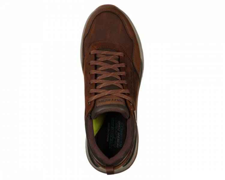 SCARPE CASUAL UOMO SKECHERS BENAGO HOMBR 210021 PELLE MARRONE ORIGINALE AI 2023