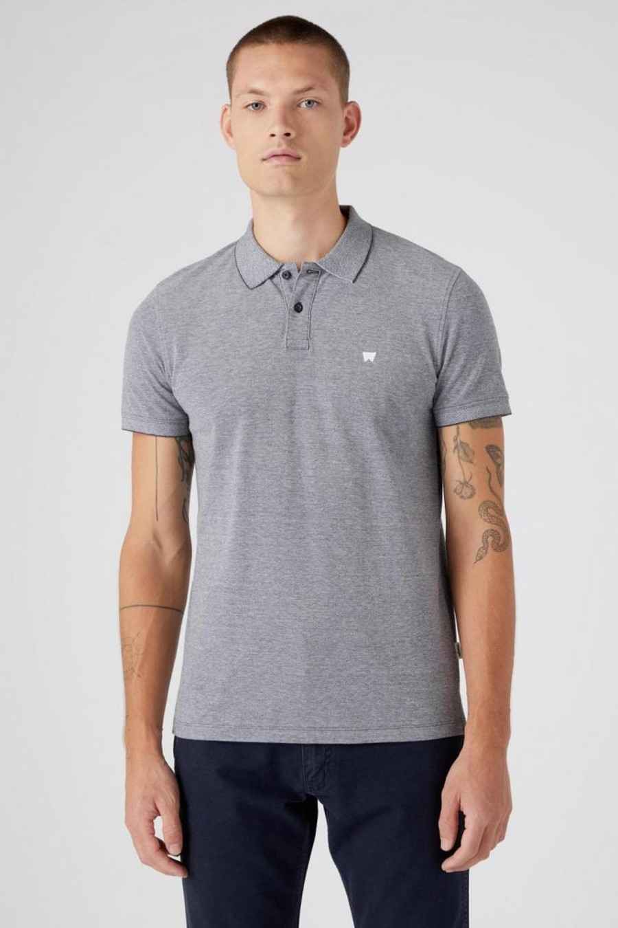 MAGLIA POLO T SHIRT UOMO WRANGLER REFINED W749KHXV6 GRIGIO ORIGINALE PE 2023