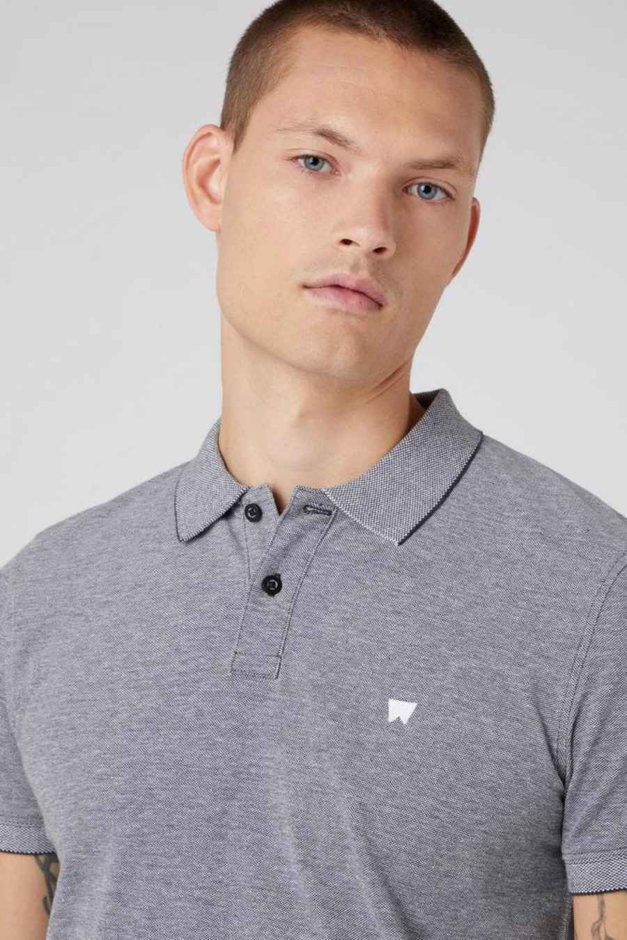 MAGLIA POLO T SHIRT UOMO WRANGLER REFINED W749KHXV6 GRIGIO ORIGINALE PE 2023