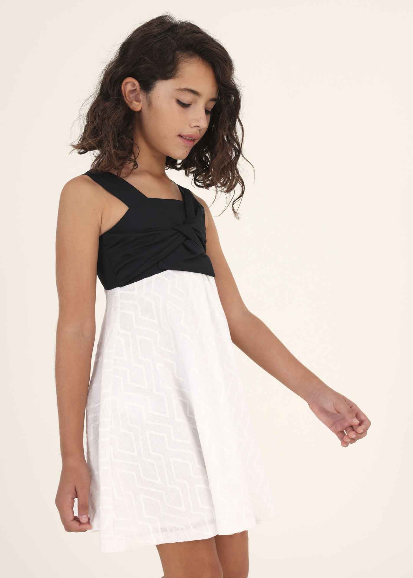 ABITO ABITI VESTITO RAGAZZA MAYORAL 6908 COTONE BIANCO ORIGINALE PE 2023