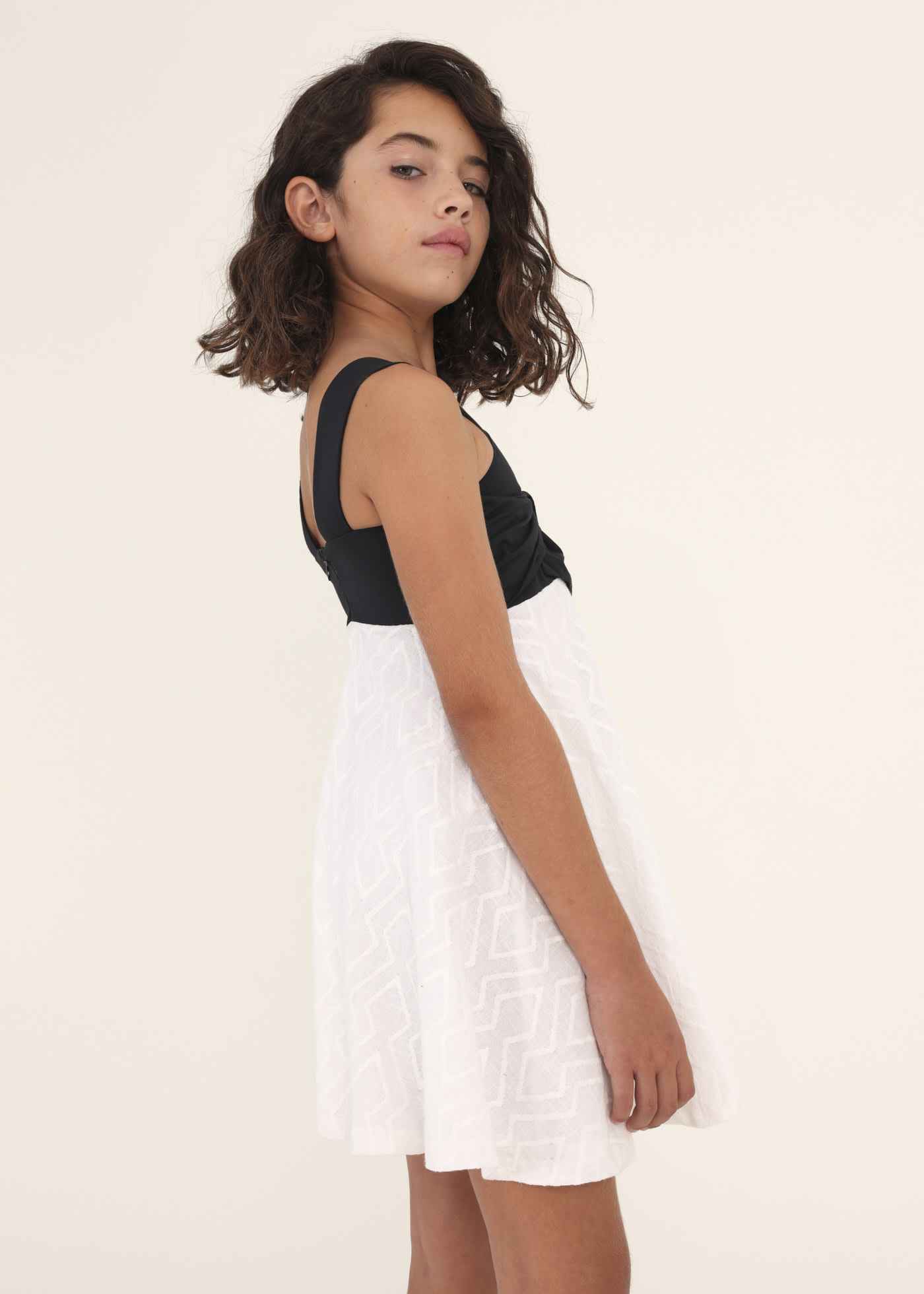 ABITO ABITI VESTITO RAGAZZA MAYORAL 6908 COTONE BIANCO ORIGINALE PE 2023