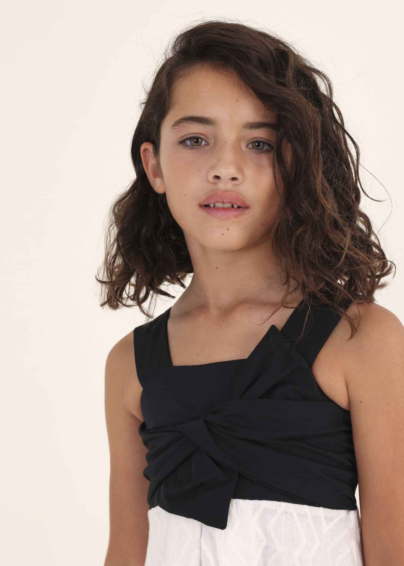 ABITO ABITI VESTITO RAGAZZA MAYORAL 6908 COTONE BIANCO ORIGINALE PE 2023