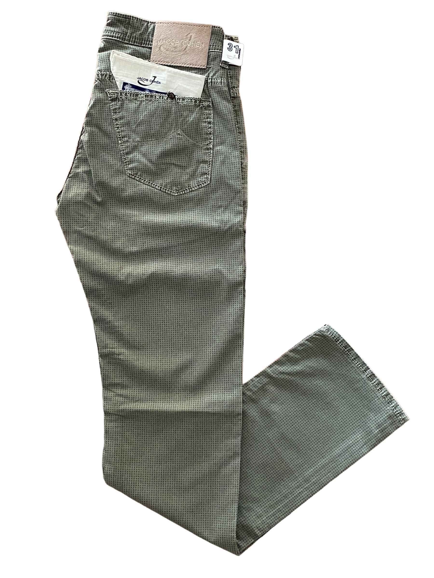PANTALONE PANTALONI UOMO JACOB COHEN PW613 01043V 4902 COTONE VERDE ORIGINALE PE