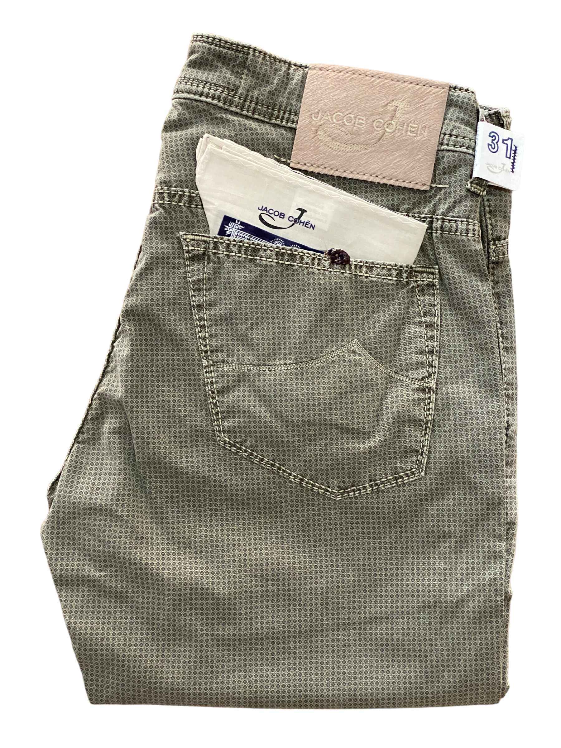 PANTALONE PANTALONI UOMO JACOB COHEN PW613 01043V 4902 COTONE VERDE ORIGINALE PE