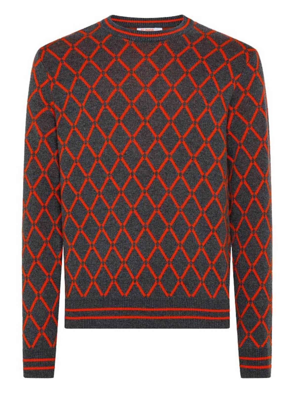 MAGLIA MAGLIONE MAGLIE UOMO SUN68 SUN 68 K41138 LANA GRIGIO ORIGINALE AI 2023