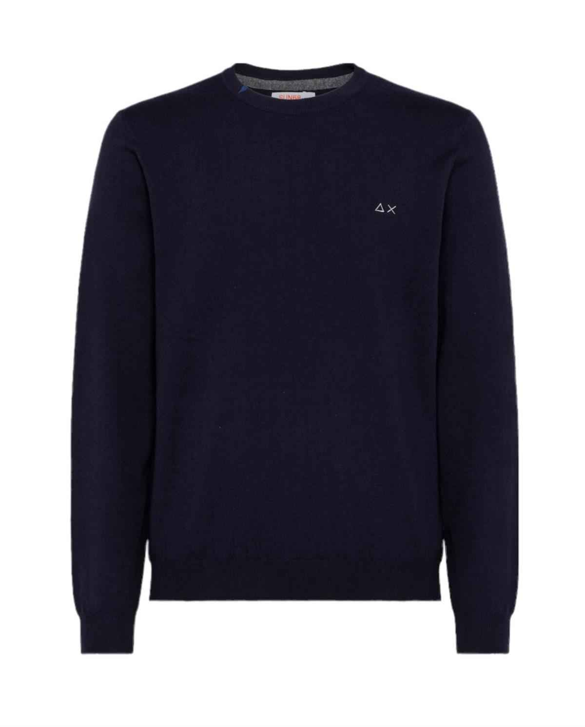 MAGLIA MAGLIONE MAGLIE UOMO SUN68 SUN 68 K42101 LANA BLU ORIGINALE AI 2023