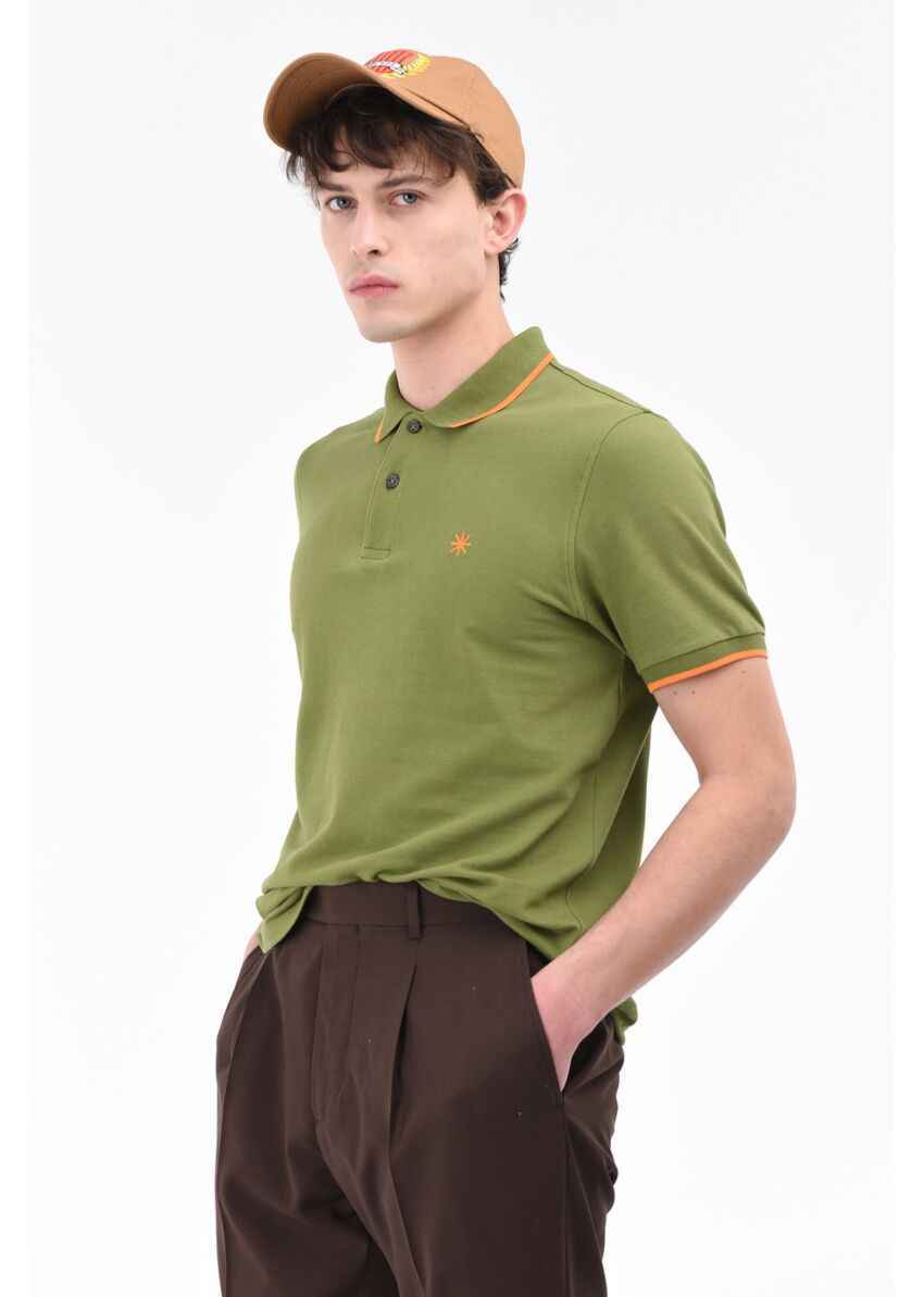 MAGLIA POLO T SHIRT UOMO MNAUEL RITZ 3432M552 COTONE VERDE ORIGINALE PE 2023