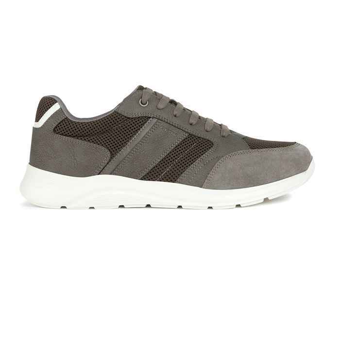 SCARPE SNEAKERS UOMO GEOX DAMIANO U35ANA 014EK PELLE GRIGIO ORIGINALE PE 2023