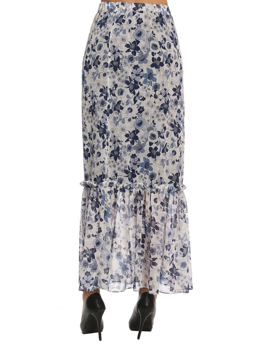 GONNA GONNE LUNGA DONNA MY TWIN TWINSET YS82GD BLU FIORI ORIGINALE PE