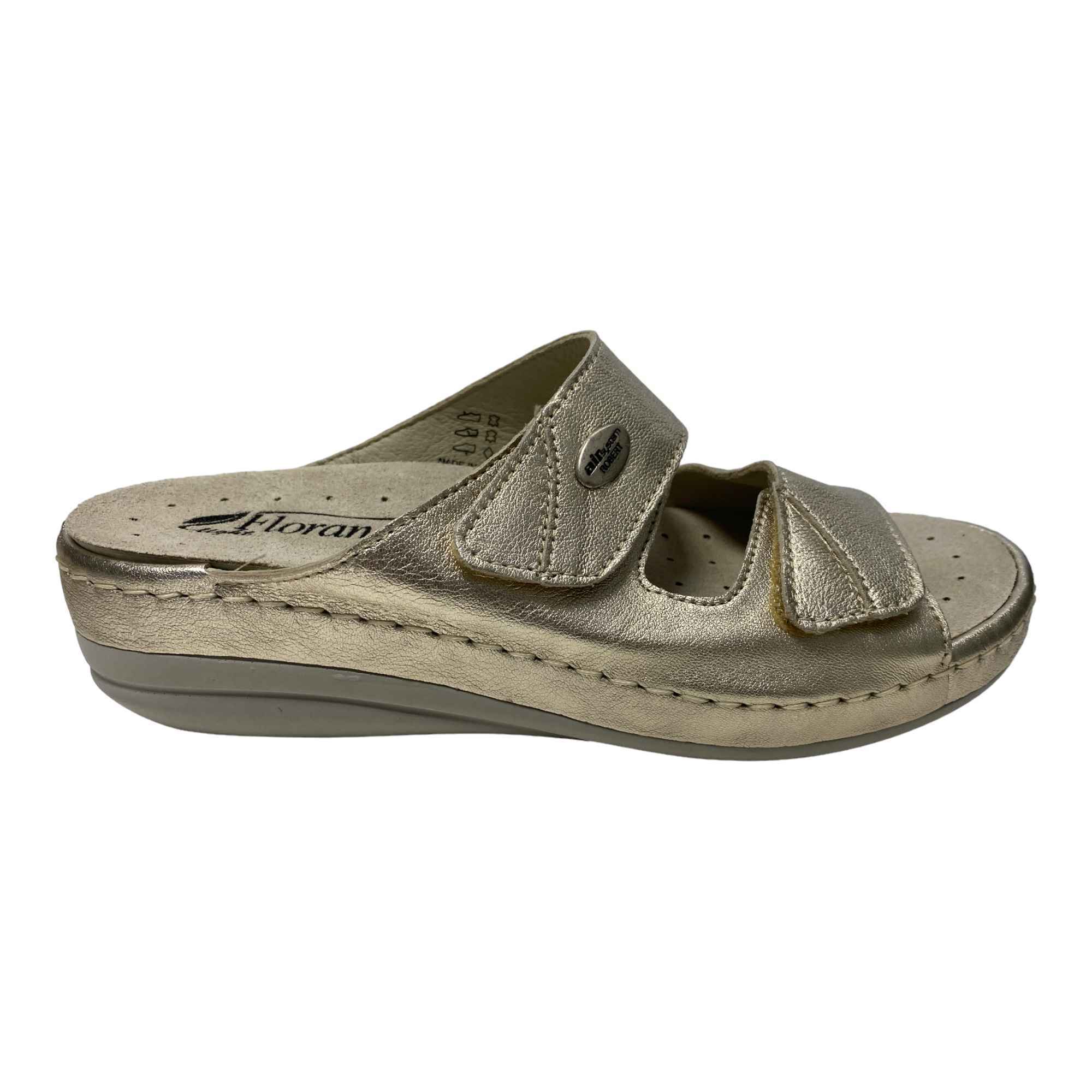 SCARPE CIABATTE SANDALI DONNA ROBERT 37612 1 PELLE ORO ORIGINALE PE 2023