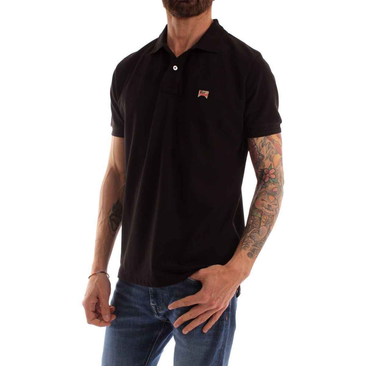 POLO T SHIRT UOMO ROY ROGERS P23RRU190CD76XXXX COTONE NERO ORIGINALE PE 2023