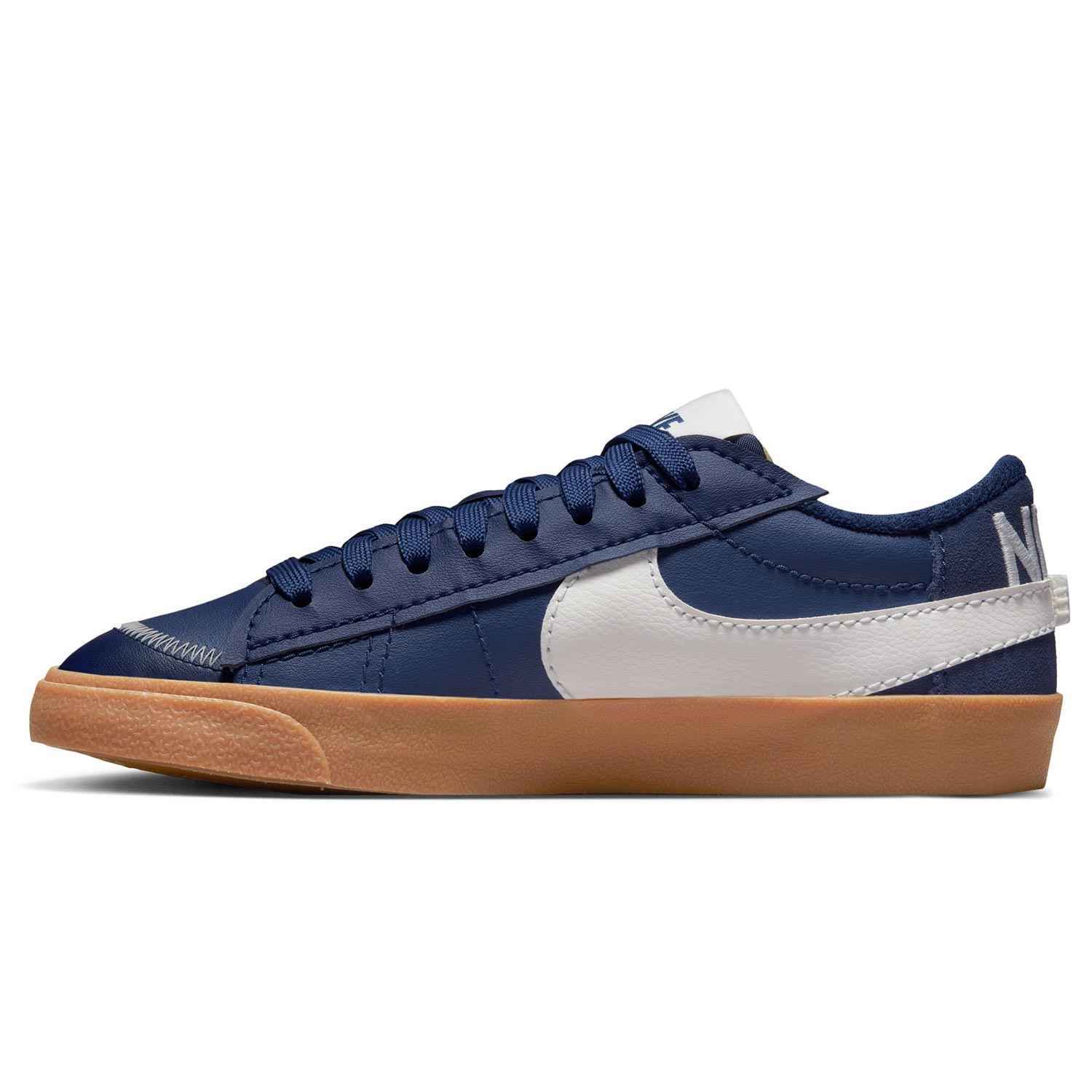 SCARPE SNEAKERS UOMO NIKE BLAZER LOW 77 JUMBO DR9865 PELLE BLU ORIGINALE AI