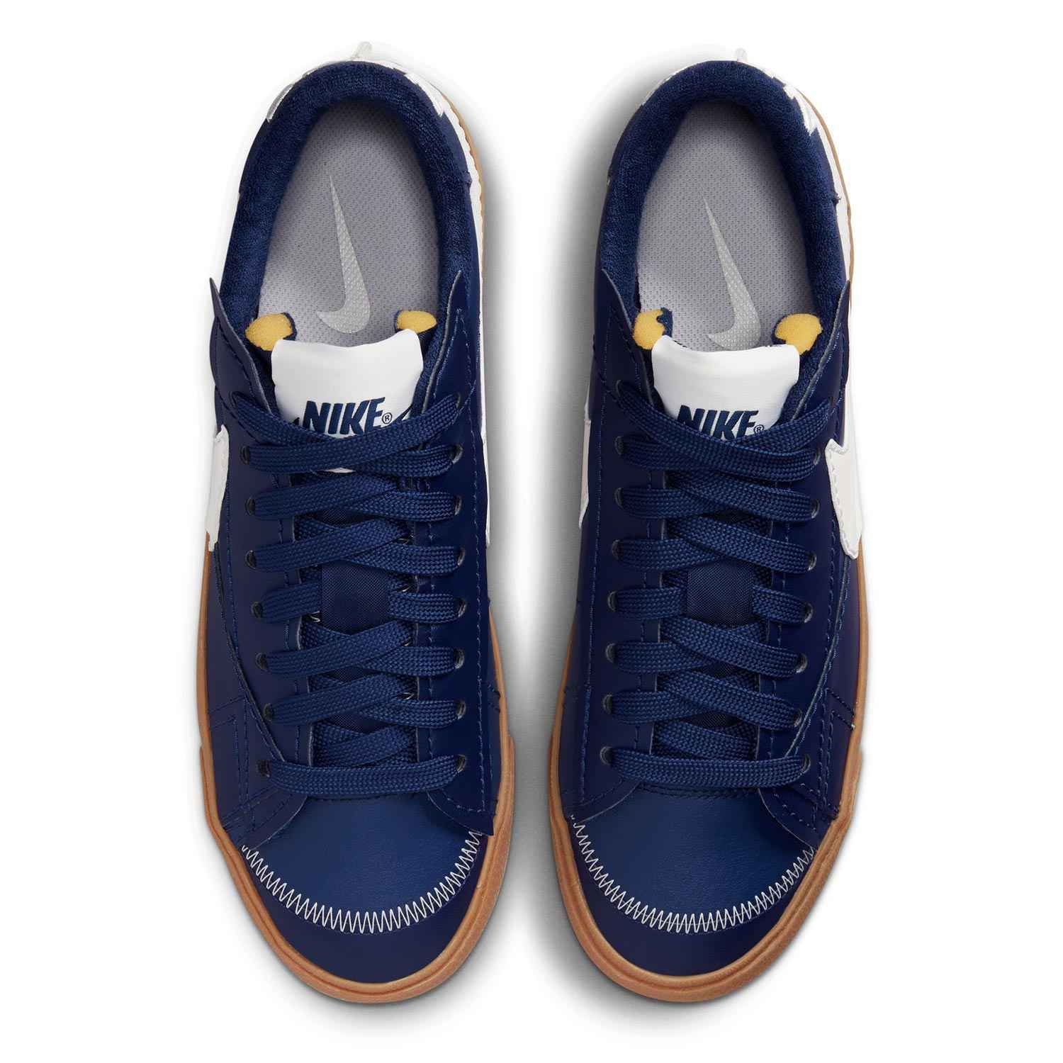 SCARPE SNEAKERS UOMO NIKE BLAZER LOW 77 JUMBO DR9865 PELLE BLU ORIGINALE AI