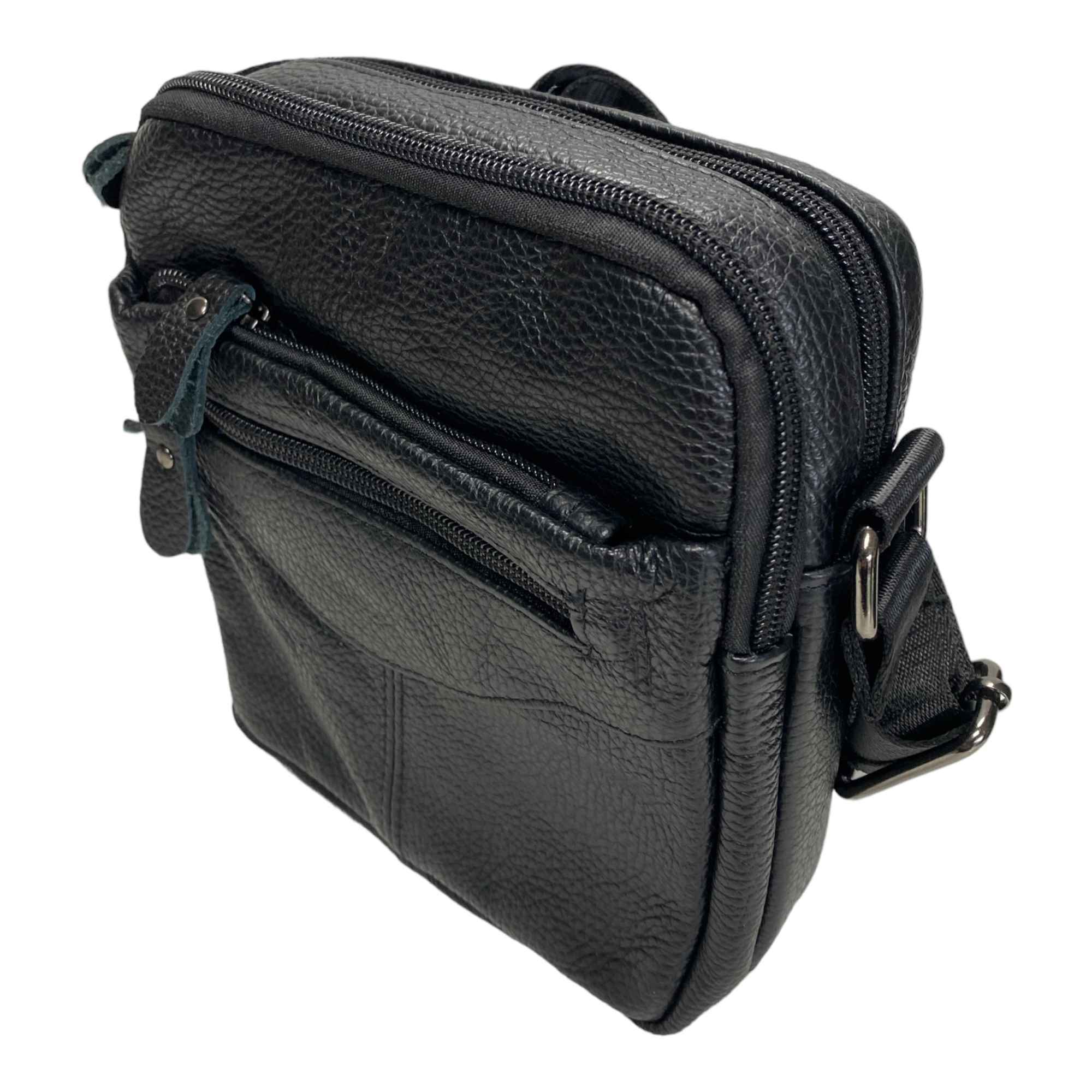 BORSA BORSELLO TARCOLLA UOMO LAVORAZIONE ARTIGIANALE 8510 PELLE NERO ORIGINALE